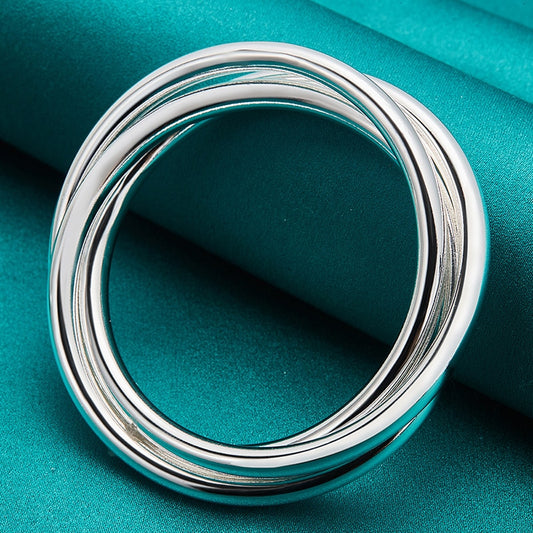 Certified 925 S.Silver Multi-Ring Bracelet